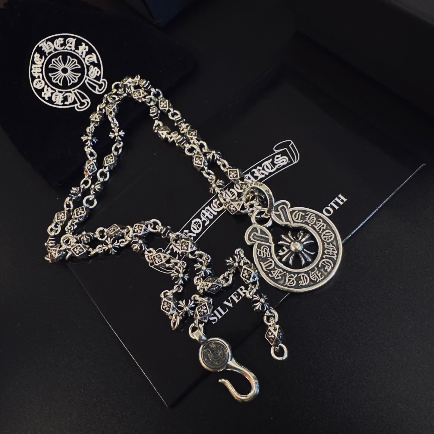 Chrome Hearts Silver Celtic Knot Design Pendant Necklace